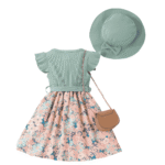 Vestido estampado floral y sombrero - Imagen 2