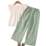 Conjunto de dos piezas vintage blusa y pantalón ancho - Imagen 2