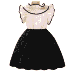 Vestido de fiesta beige y negro - Imagen 2