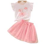 Conjunto de dos piezas camisa y falda de malla