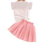 Conjunto de dos piezas camisa y falda de malla - Imagen 2