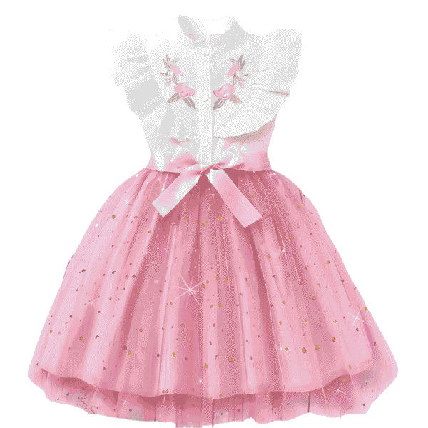 Vestido sin mangas de línea A con cuello bordado de malla