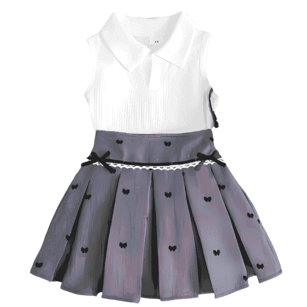 Conjunto de dos piezas de camisa y falda plisada