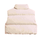 Chaleco acolchado con cuello de pie reversible con estampado de leopardo - Imagen 2