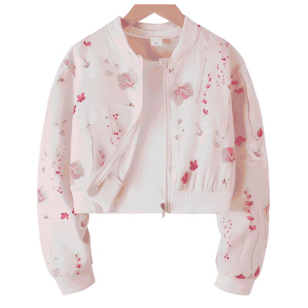 Chaqueta bomber corta en rosado