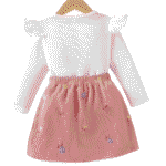 Conjunto camisa de manga larga y falda bordada - Imagen 2