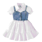 Vestido unicolor con top de tirantes en jean