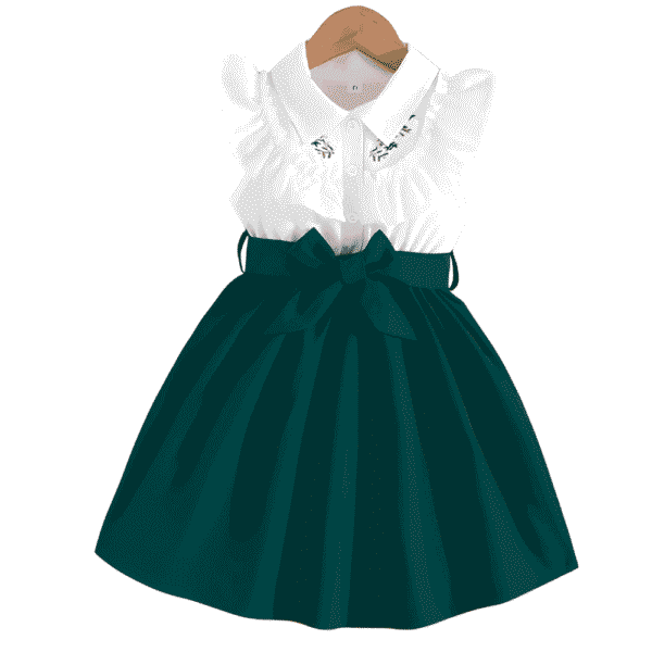 Vestido sin manga con cuello vuelto 